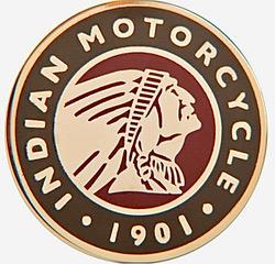 Indian motorcycle circle icon pin badge